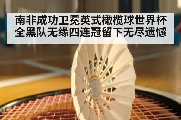南非成功卫冕英式橄榄球世界杯全黑队无缘四连冠留下无尽遗憾